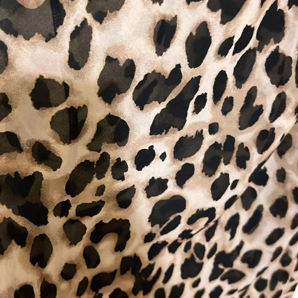 Victoria’s secret Leopard chiffon long Slip Dress with Black Lace size XL NWOT